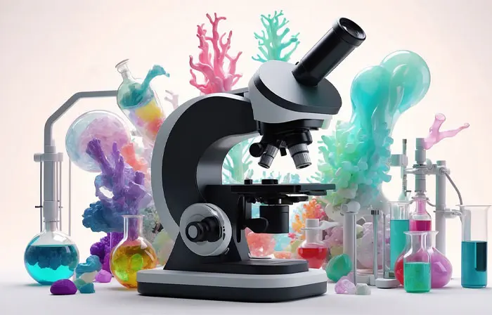 Microscope 3D Model Design Illustration